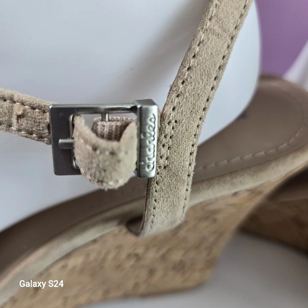 Charles by Charles David Lambert Wedge Sandals Nude Size 10 New/NWOT